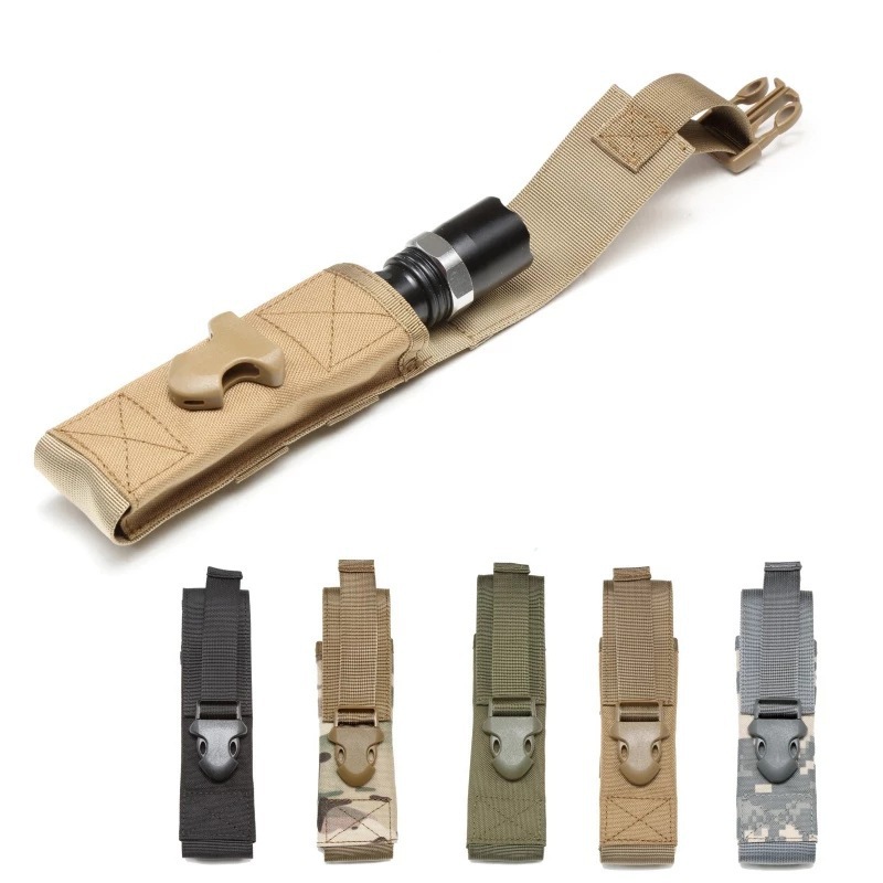 Outdoor Hunting Knife Set - Outdoor Flashlight Bag Tactical Nylon Flashlight