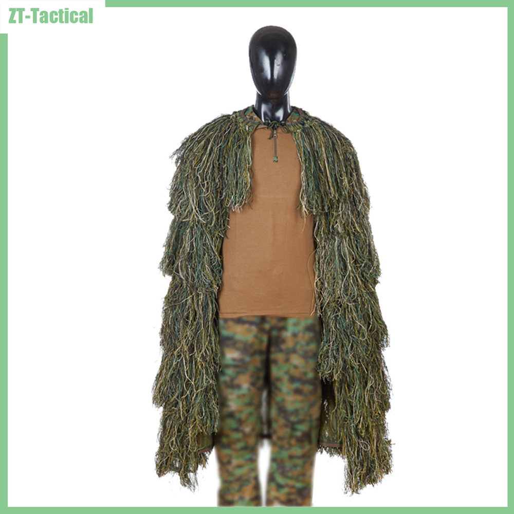 Ghillie Suit Woodland - Lightweight Ghillie Poncho Tactical Sniper Ghillie