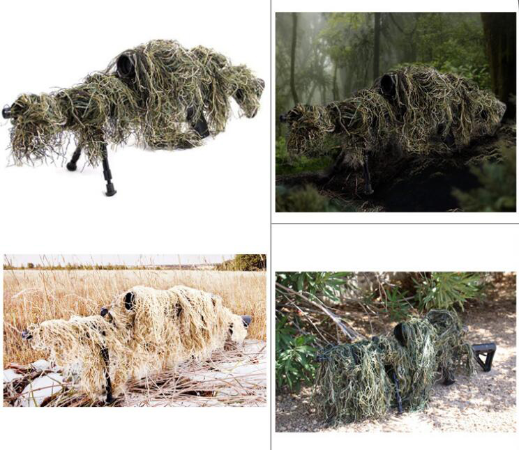 Grass Type Hunting Rifle Wrap  - đánh giá và giá Ghillie Suit Woodland