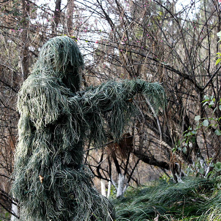 Winter 3D White Snow Ghillie S - đánh giá và giá Ghillie Suit Woodland