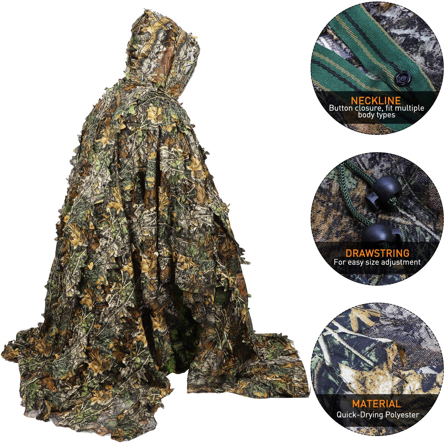 Ngụy Trang Áo Ghilê Đuôi Nơ 3D - đánh giá và giá Ghillie Suit Woodland